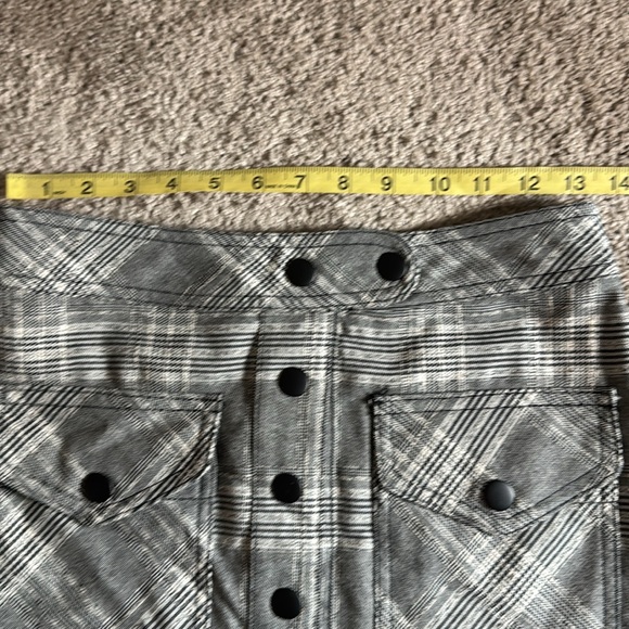 Urban Outfitters Plaid Mini Skirt with Buttons Womens medium Grey White Black - Picture 4 of 7